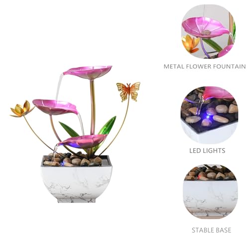 Zen Lotus Tabletop Water Fountain - Indoor Desktop Waterfall
