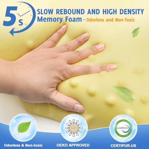 Ergonomic Memory Foam Neck Pillow for Pain Relief - Adjustable & Cooling