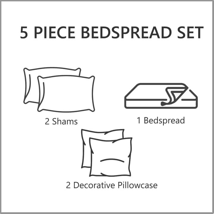Botanical Oversized Bedspread Queen Size - Reversible Leaves Quilt Set