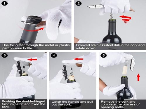 Kit-Home Rose Wood 3-Pack Waiter Corkscrew Wine Openers with Stainless Steel Handle