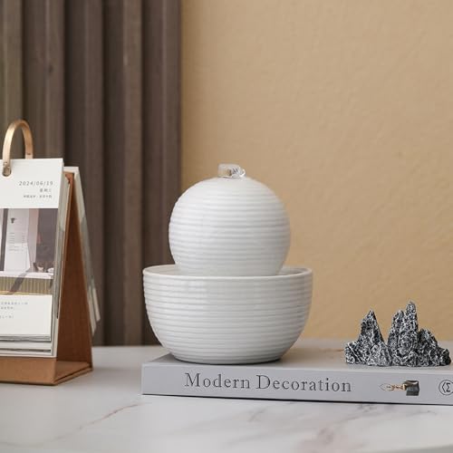 Mini Ceramic Tabletop Water Fountain - Indoor & Outdoor Waterfall Decor