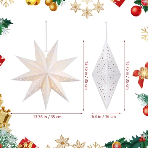 OSALADI 3-Pack 9-Point Star Paper Lanterns Hanging Lampshades 13.78in