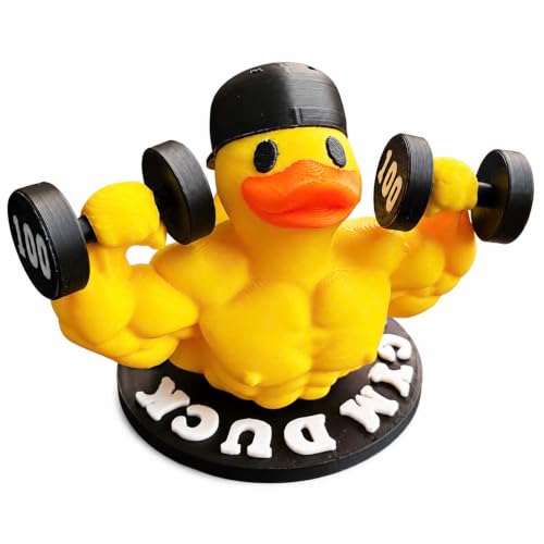 Muscle Duck Christmas Ornament with Santa Hat - Swivel Car & Desk Decor