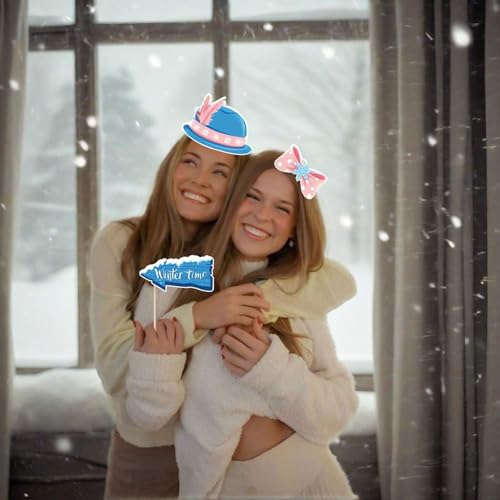 30 Pcs Christmas Photo Booth Props Set Winter Wonderland Party Decorations