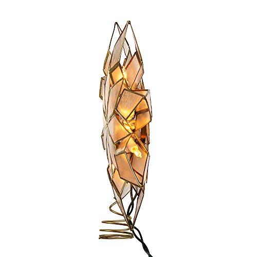10-Light Pre-Lit Capiz Shell Star Christmas Tree Topper - 9.25 Inch