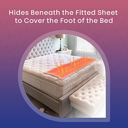 Electric Foot Warmer for Queen Bed - Wireless RF Remote, Microplush Flannel
