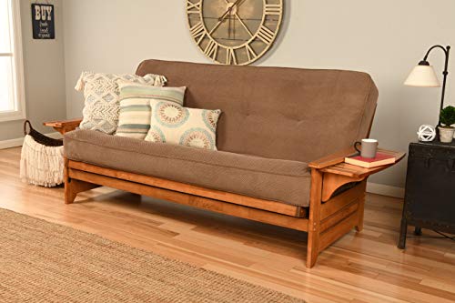 Phoenix Full Size Solid Hardwood Futon Sofa Bed with Mocha Mattress