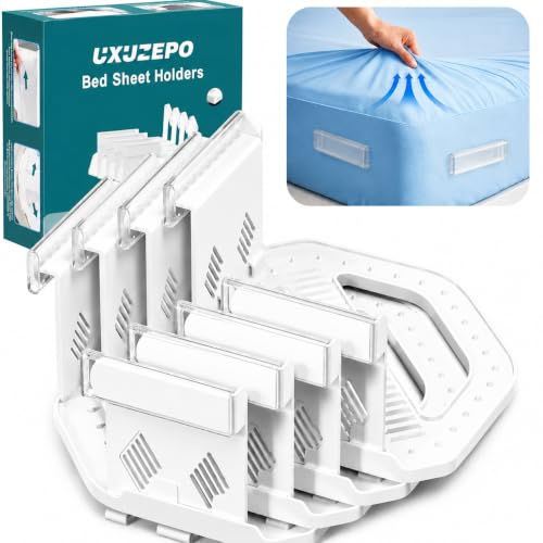 Bed Sheet Holders for Corners - Heavy Duty Fitted Sheet Clips, 4 Pack