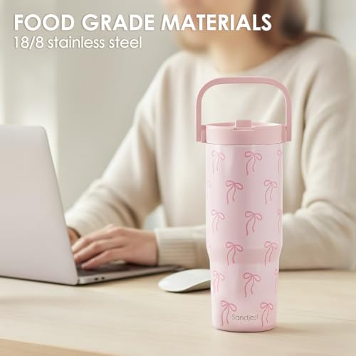 30oz Insulated Stainless Steel Tumbler with Straw Lid and Carry Handle