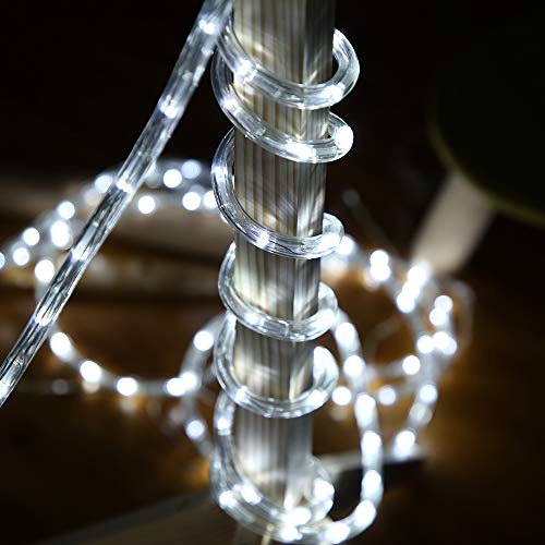 50ft LED Rope Lights, Waterproof Connectable White Lighting for Outdoor Patio