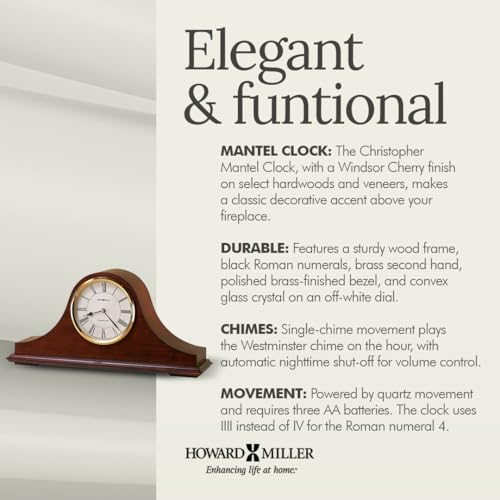 Hardwood Mantel Clock with Westminster Chime and Quartz Movement