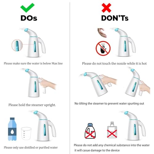 OGHom Portable Handheld Clothes Steamer 240ml Large Capacity 700W Fast Heat