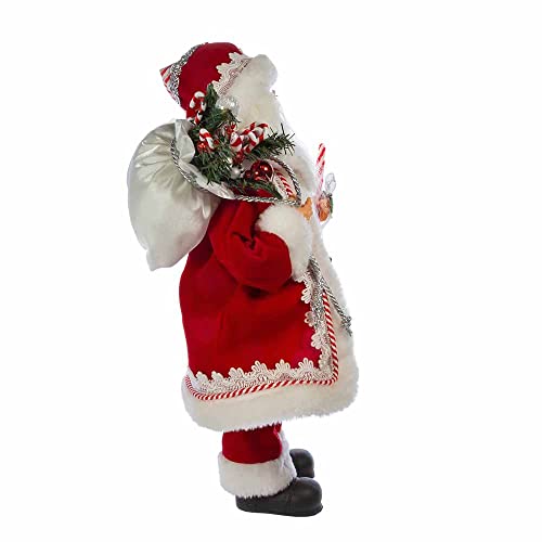 Kurt S. Adler 17.5-Inch Peppermint Santa Claus Christmas Decor