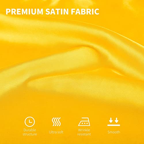16-Pack Yellow Satin Napkins - 20x20 Inch Square Fabric Table Linens