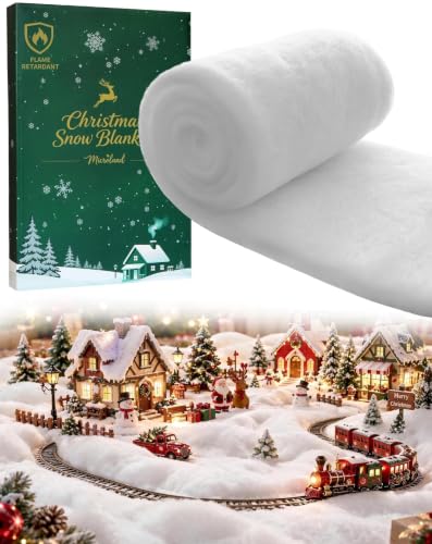 Flame Retardant Fake Snow Blanket for Christmas Village 95x35 inches