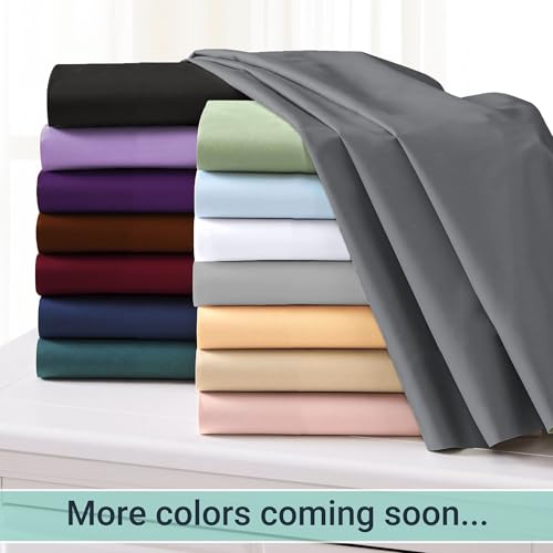 Twin Flat Bed Sheets, 4 Pack White Brushed Microfiber Hypoallergenic 66x96