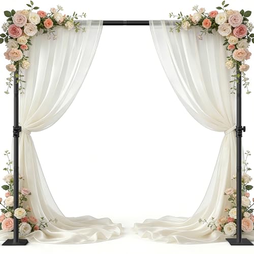 Freestanding Room Divider Curtain Rod, Adjustable Privacy Partition Stand