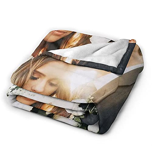 Custom Photo Blanket - Personalized Flannel Throw with Text, 40x50