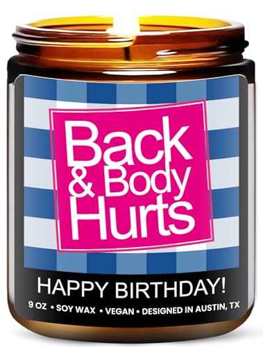 Funny Birthday Candle - Lavender & Sage Soy Wood Wick Candle, 9 oz