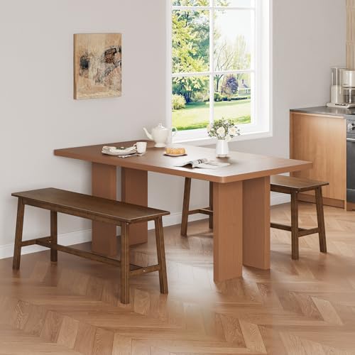 39-inch Bamboo Dining Bench, Sturdy Farmhouse Kitchen Table Bench