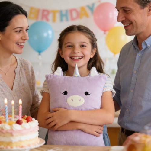 3-in-1 Kids Unicorn Travel Pillow and Blanket Set with Hand Warmer