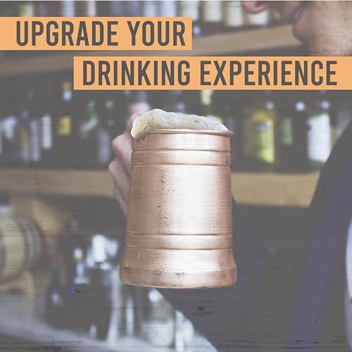 18oz Pure Copper Beer Mug, Handcrafted Unlined Moscow Mule Tankard