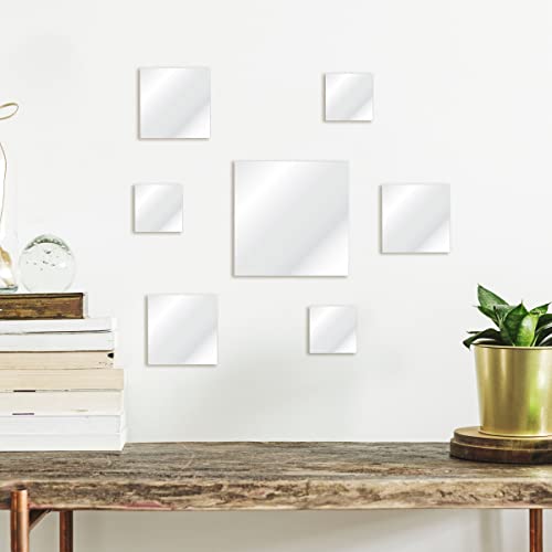 Set of 7 Square Wall Mirrors - Decorative Modern Wall Decor for Home