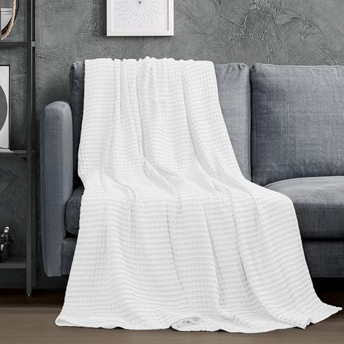 Utopia Bedding 100% Cotton Waffle Blanket - Queen Size (90x90"), Breathable