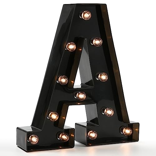 Black LED Marquee Letter Light - Battery Operated Alphabet Sign