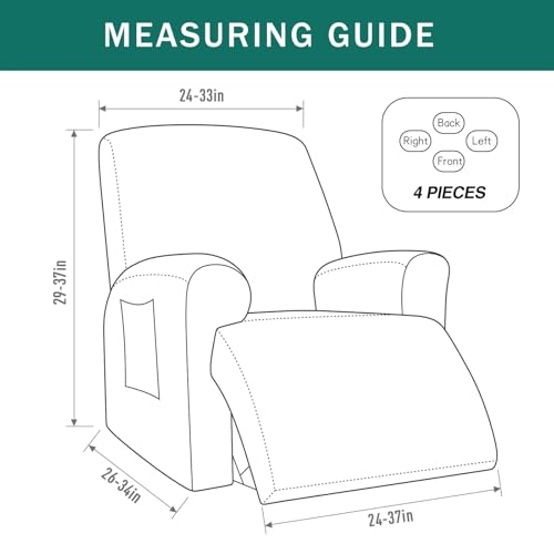 4-Piece Stretch Recliner Chair Covers for Electric Recliners
