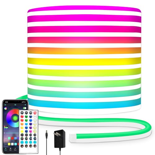 segrass 32.8FT RGB Neon Rope Light with App & Remote - Waterproof Outdoor LED Strip for Bedroom & Gaming Setup
