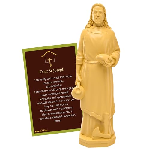 4-Inch St. Joseph Statue for Selling House with Prayer Card Set