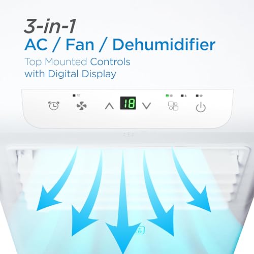 Portable Air Conditioner 8500 BTU 3-in-1 AC Fan and Dehumidifier for Rooms
