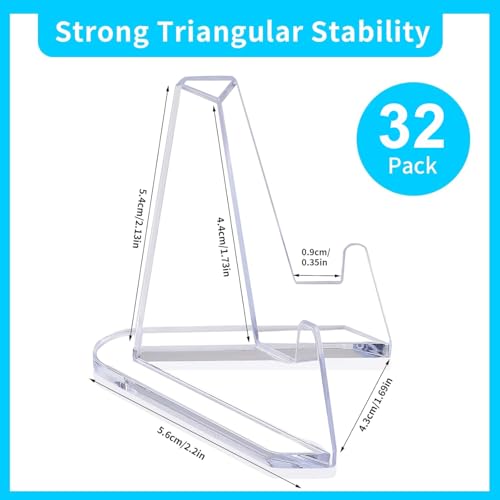 32-Pack Clear Acrylic Trading Card Display Stands for Collectibles