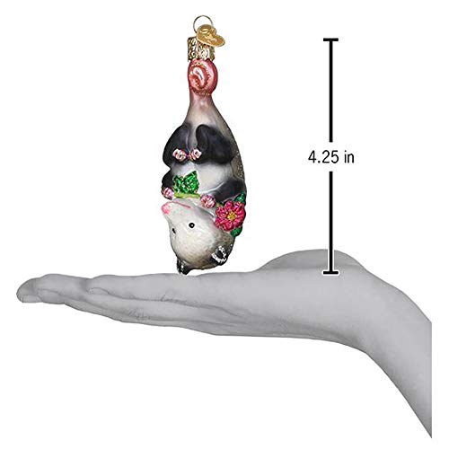 Blossom Opossum Hand-Blown Glass Christmas Tree Ornament