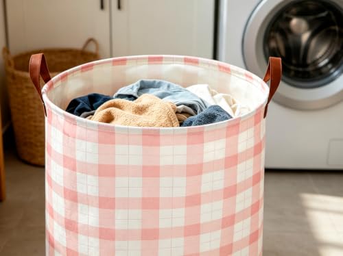 Collapsible Laundry Basket - Waterproof Canvas Fabric Storage Hamper