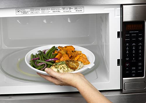 Microwave Safe Dinner Plates, Stay-Cool Stackable Plates, Set of 4