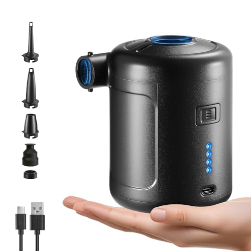 Portable Rechargeable Air Pump for Inflatables - 6000mAh Quick Inflate Deflate