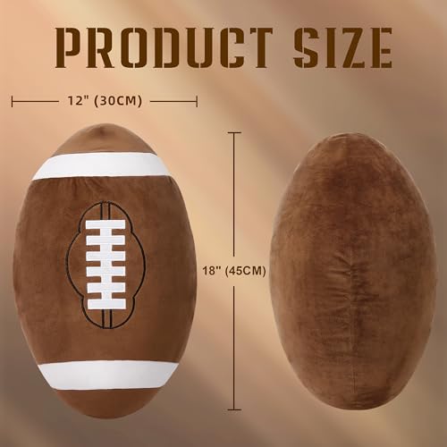 18-Inch Soft Football Plush Pillow, Stuffed Sports Ball Toy Decor