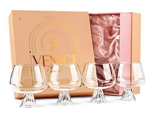 17 oz Borosilicate Glass Balloon Cocktail Goblets, Set of 4