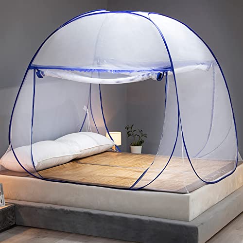 Portable Pop-Up Mosquito Net Tent for King & Queen Beds, Foldable