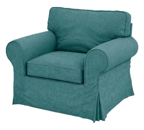 Thick Ektorp Armchair Cover | Durable Polyester Slipcover in Teal