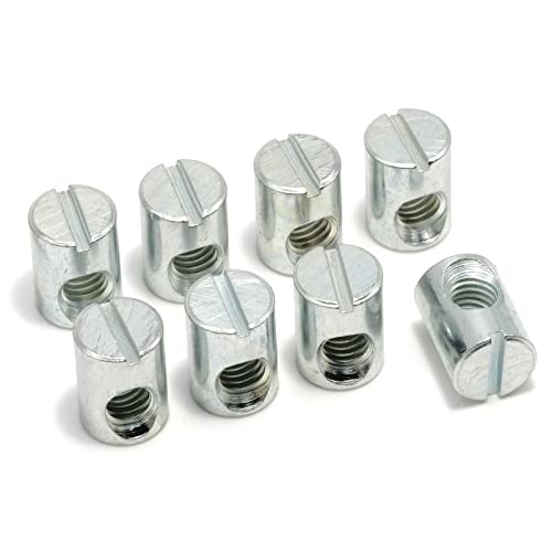 M6 Cross Dowel Barrel Nuts for Furniture Assembly, 4-Pack
