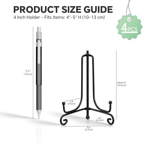4-Inch Metal Plate Display Stand - Foldable Iron Easel for Photos & Art