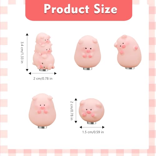 5-Piece Magnetic Cartoon Pig Door Hinge Toppers for Home Decoration