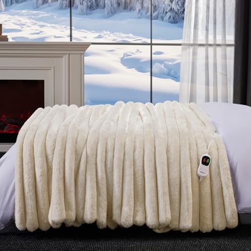Cozy Electric Heated Throw Blanket, Faux Fur 50x60 inches
