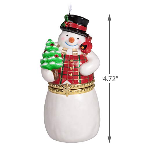 Hallmark Keepsake 2019 Snowman Limoges Ornament with Hidden Storage