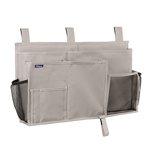 Hanging Bedside Caddy Organizer - 8-Pocket Oxford Bed Storage Bag