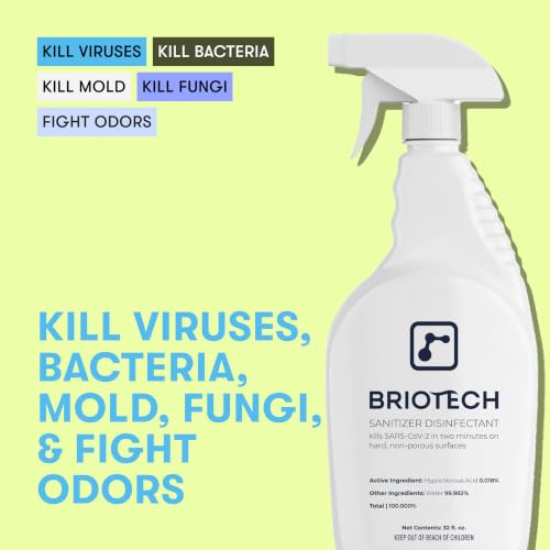 BRIOTECH Hypochlorous Disinfectant & Sanitizer, 1 Gallon Refill