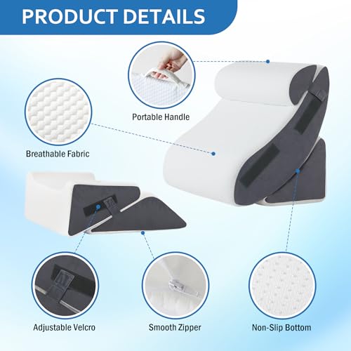 5-Piece Adjustable Wedge Pillow Set for Pain Relief